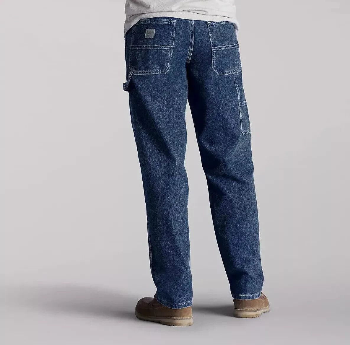 Lee Men’s Stone Wash Straight Leg Loose Fit Cargo Carpenter Denim Jeans 3 Colors