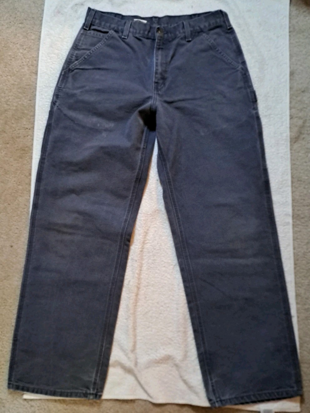 Carhartt Pants Mens 32×31 Gray Petrol B11 PTB Dungaree Fit Canvas Workwear Y2K