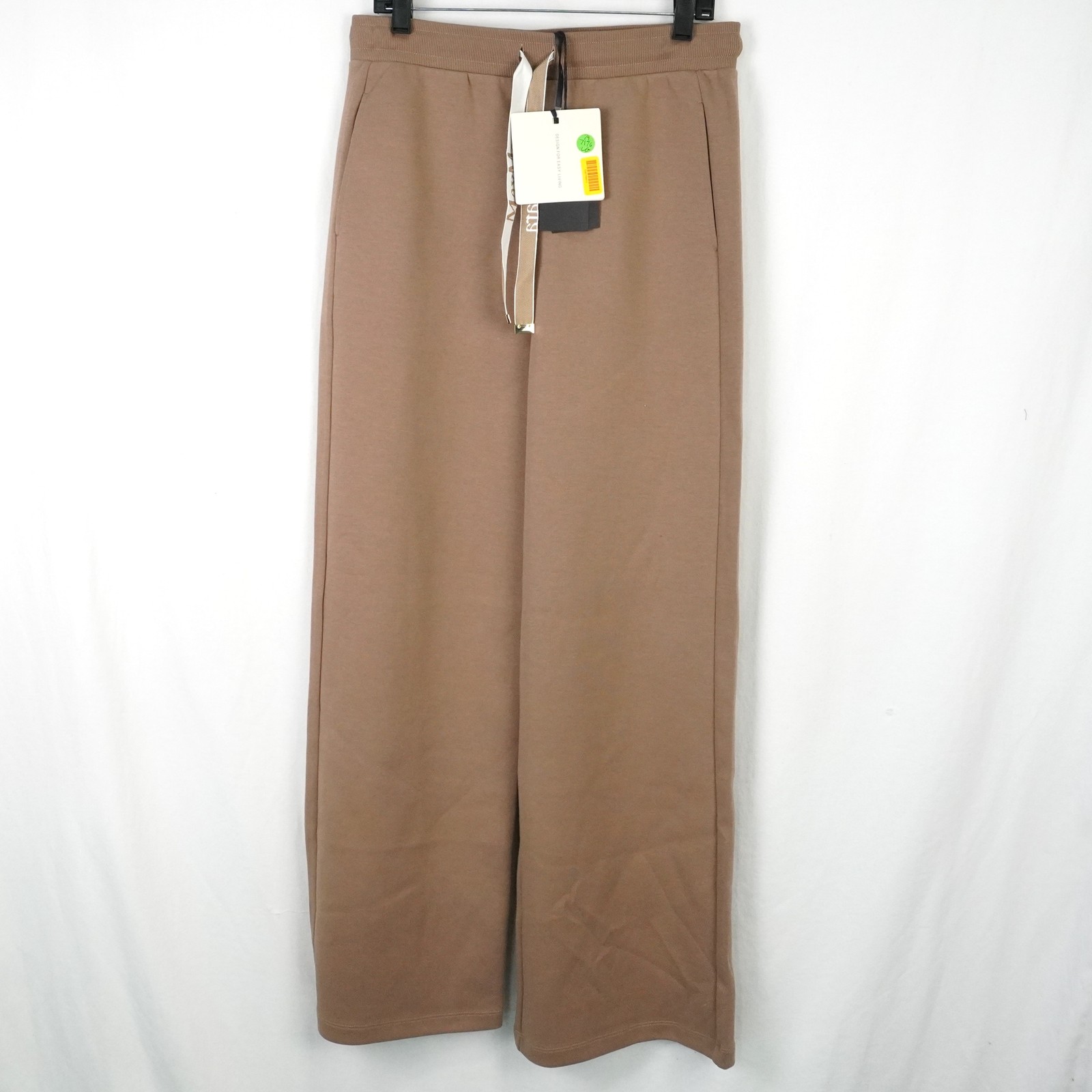 ‘S Max Mara Wide-Fit Jersey Trousers w/ Pockets in Camel – Women’s Size Large