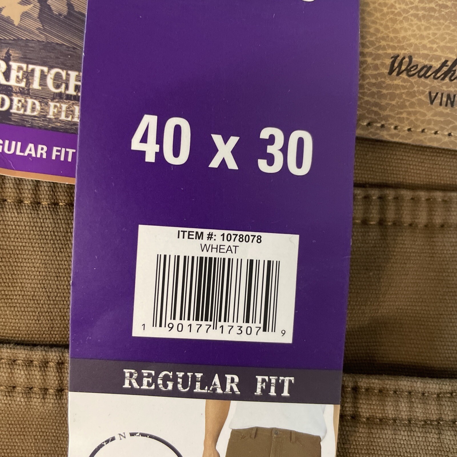 Weatherproof Vintage Men’s Fleece Lined Stretch Canvas Pant 40×30 BROWN Regular