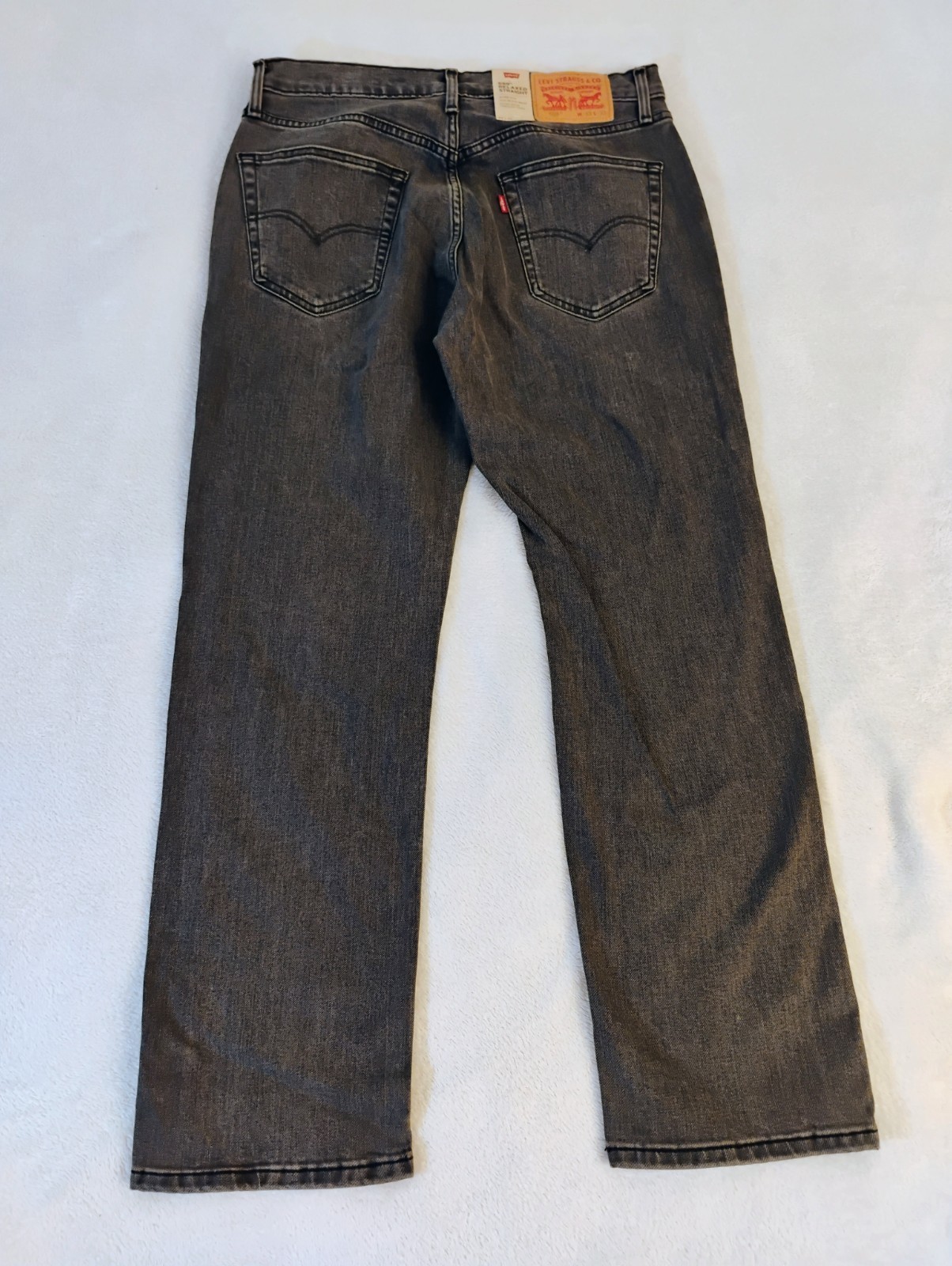 New 33×32 Levi’s 559 Stretch Jeans in Grey ~ Straight Relaxed Stretch 65% cotton
