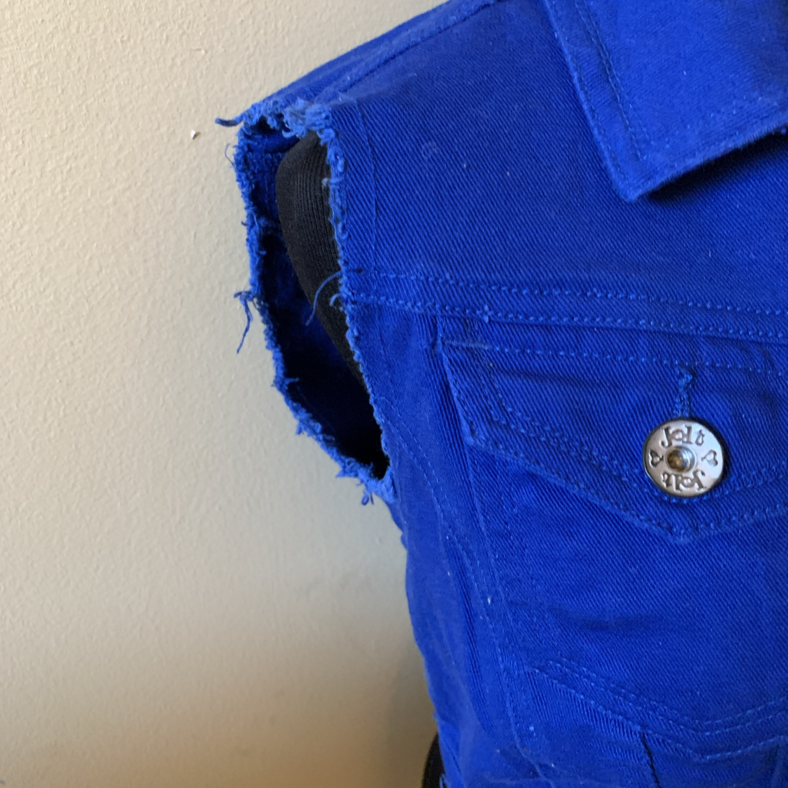 Jolt Women’s Blue Vest Size Small 98% Cotton 2% Spandex