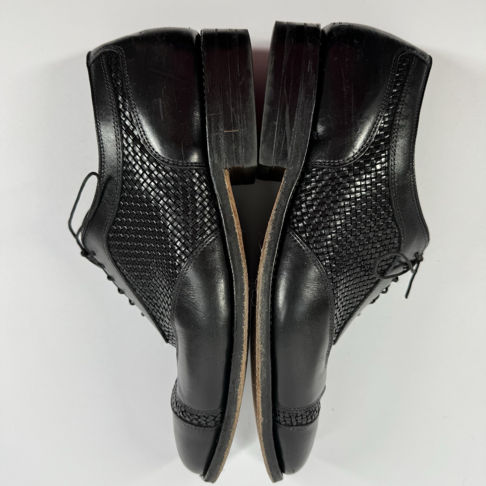 Allen Edmonds Mens Winhall Woven Leather Dress Shoes Size 9.1/2 38 Black READ
