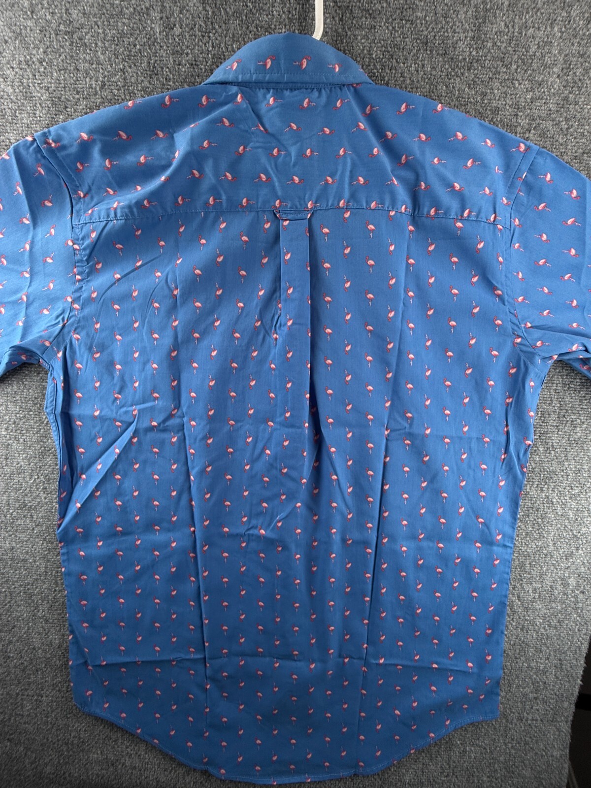 NWT IZOD LT Large Flamingo Print Tall Blue Performance Button Up Beach $65 Men