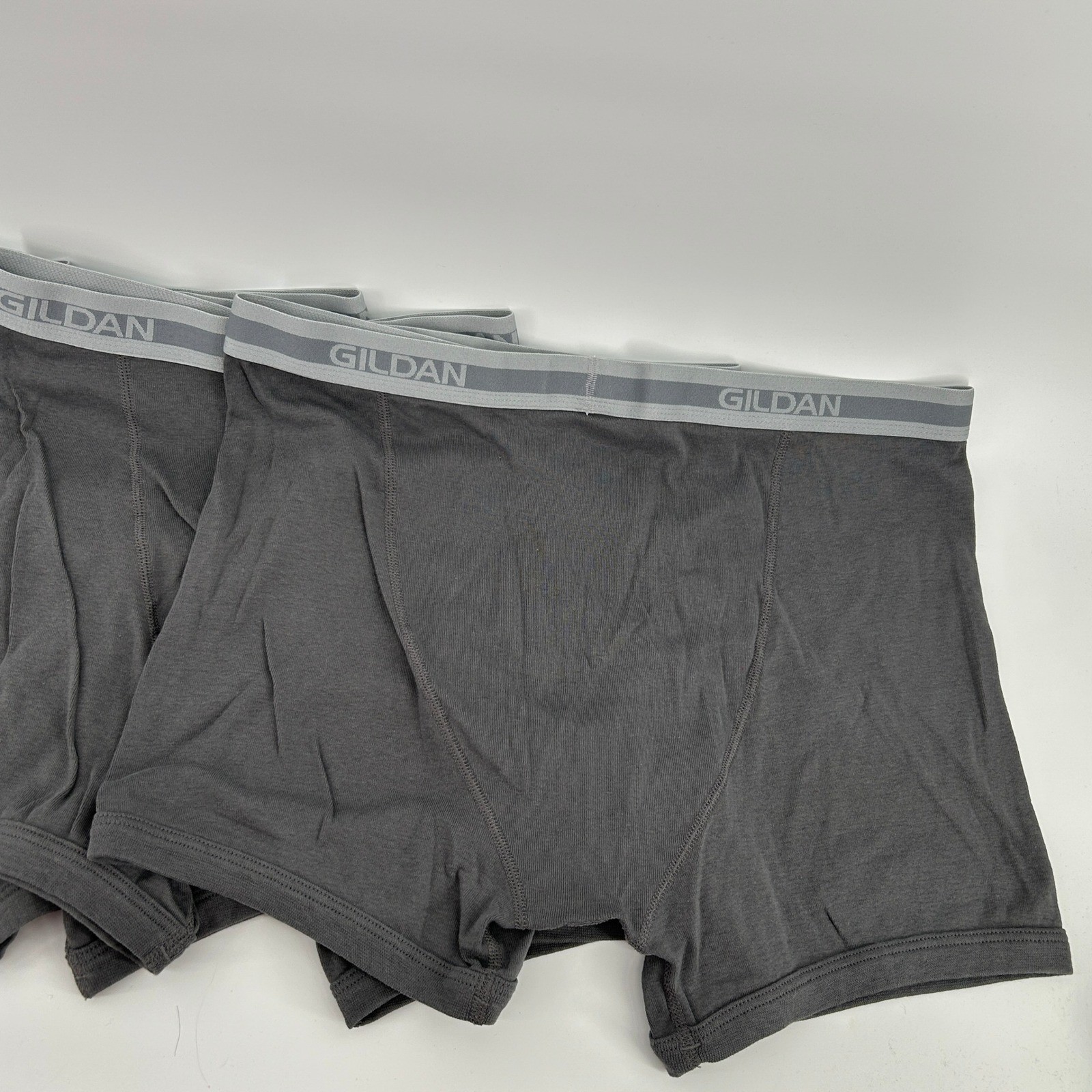 Gildan Mens Boxer Briefs 5 Pack Charcoal Gray 100% Cotton 2XL 44-46 Waist NWOT