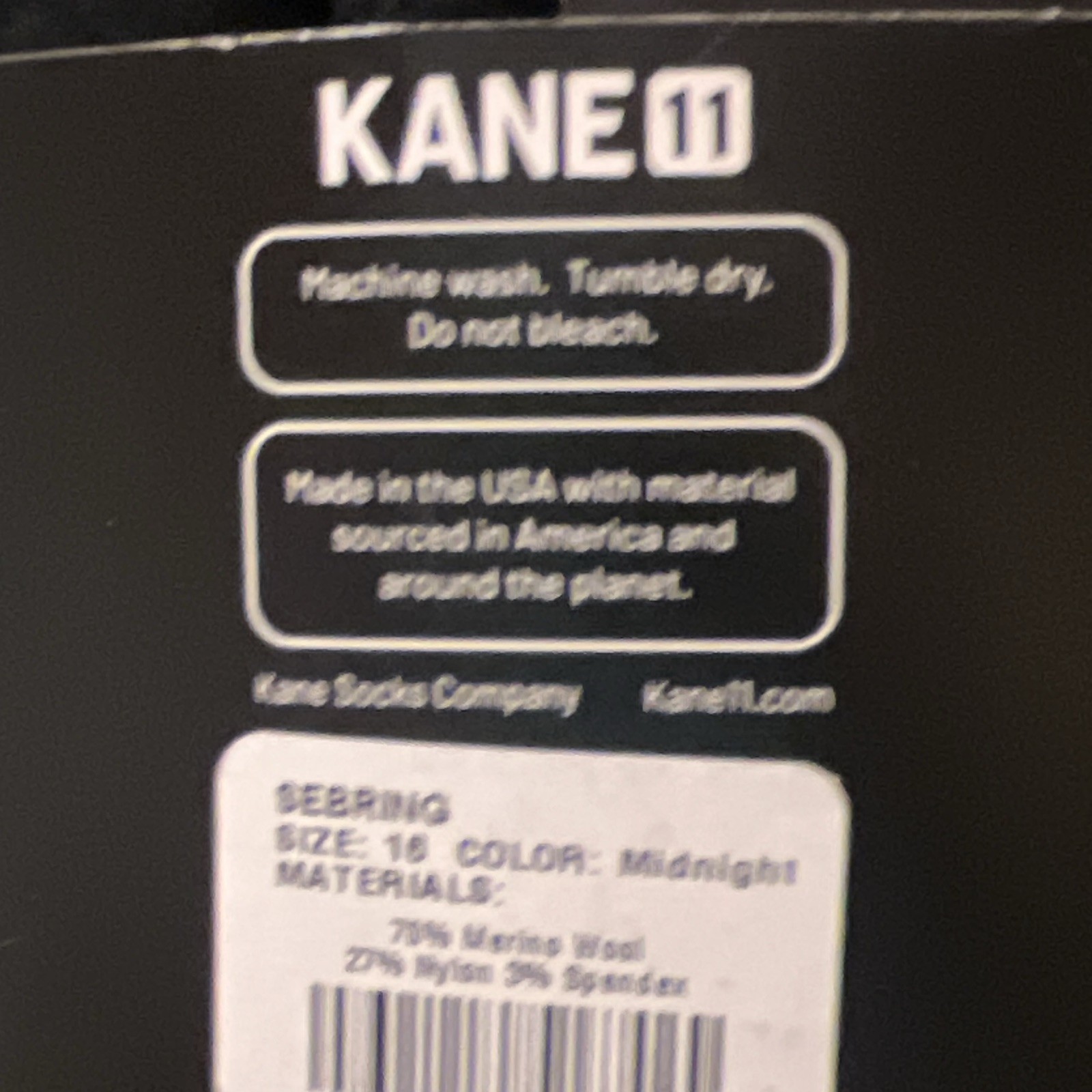 KANE11 Sebring Midnight Merino Wool Blend Men’s Dress Socks Over Calf Size 16