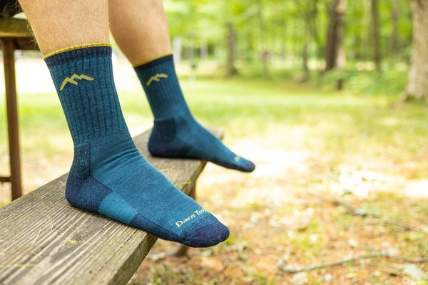 Darn Tough 1466 Dark Teal Men’s Micro Crew Midweight Hiking Sock Merino Wool USA