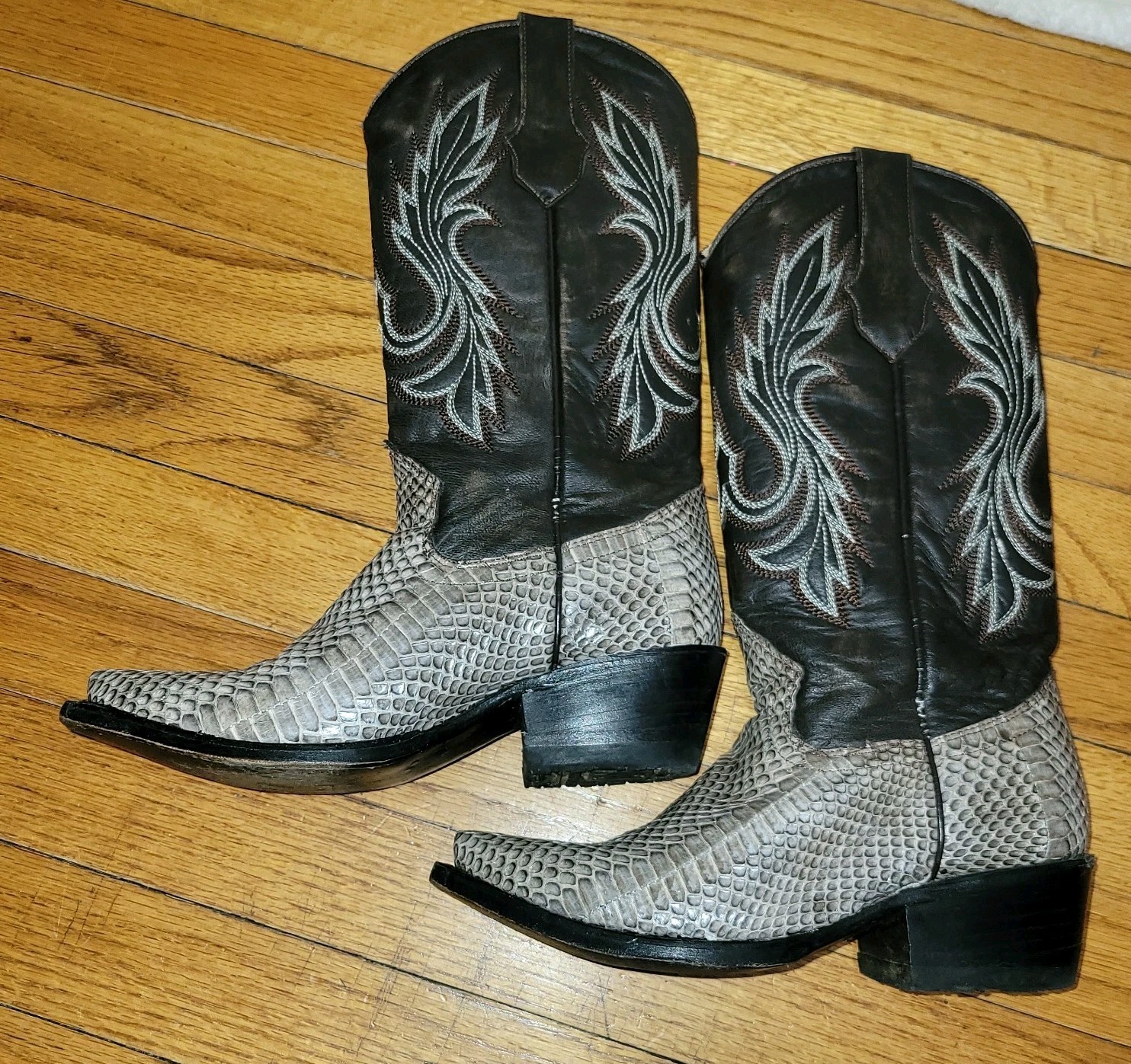King Exotic NATURAL Genuine Cobra SnakeWestern Boot Pointed US M6 W7.5 Cowboy