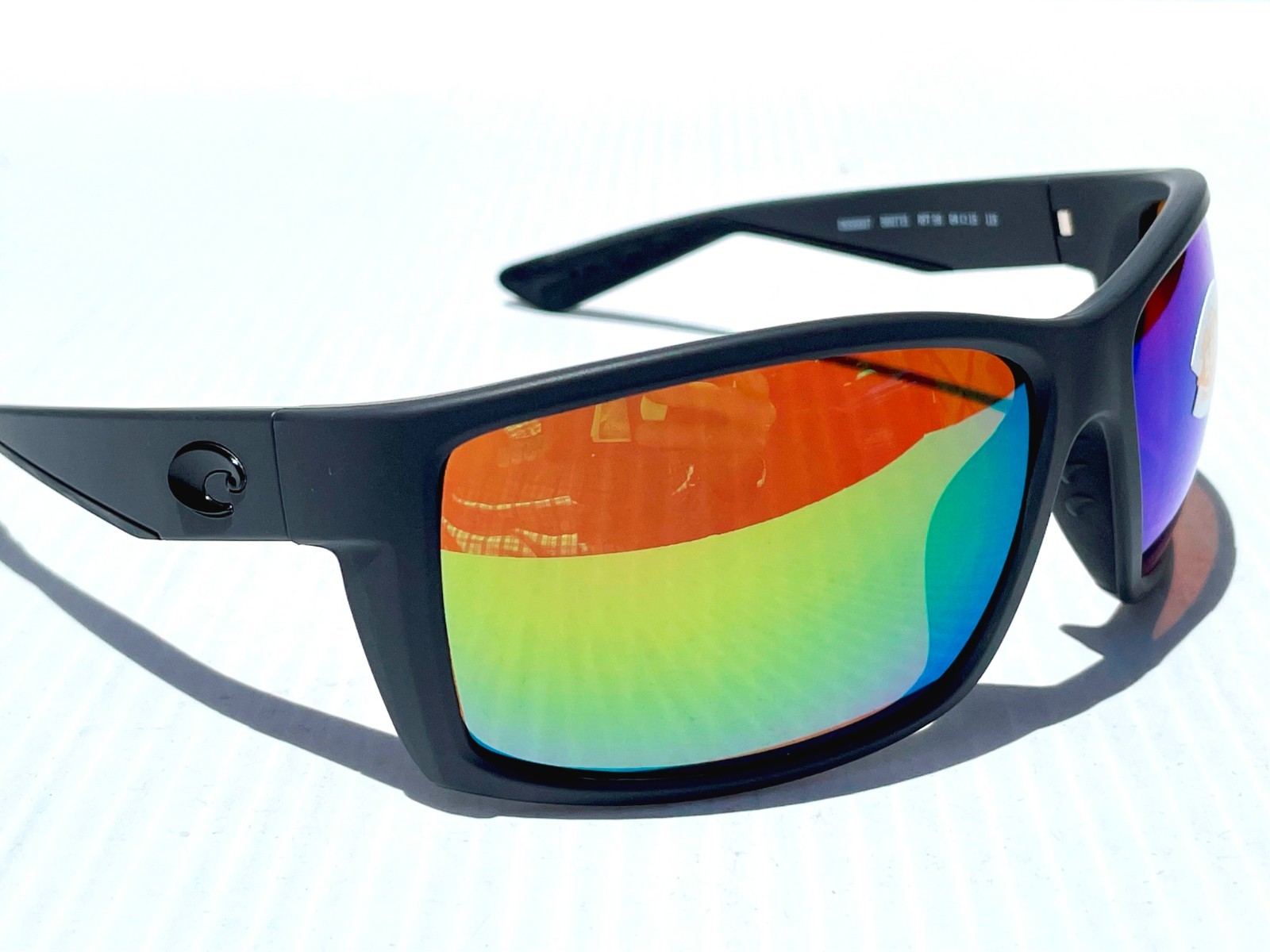 Costa Del Mar REEFTON 98 in Matte Gray w GREEN Mirrored 580P Sunglass 9007-15