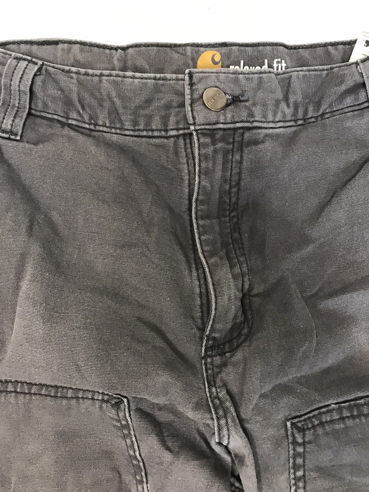 Carhartt RELAXED STRAIGHT RIGBY DOUBLE-FRONT DUNGAREE Gravel Gray Mens 36×30