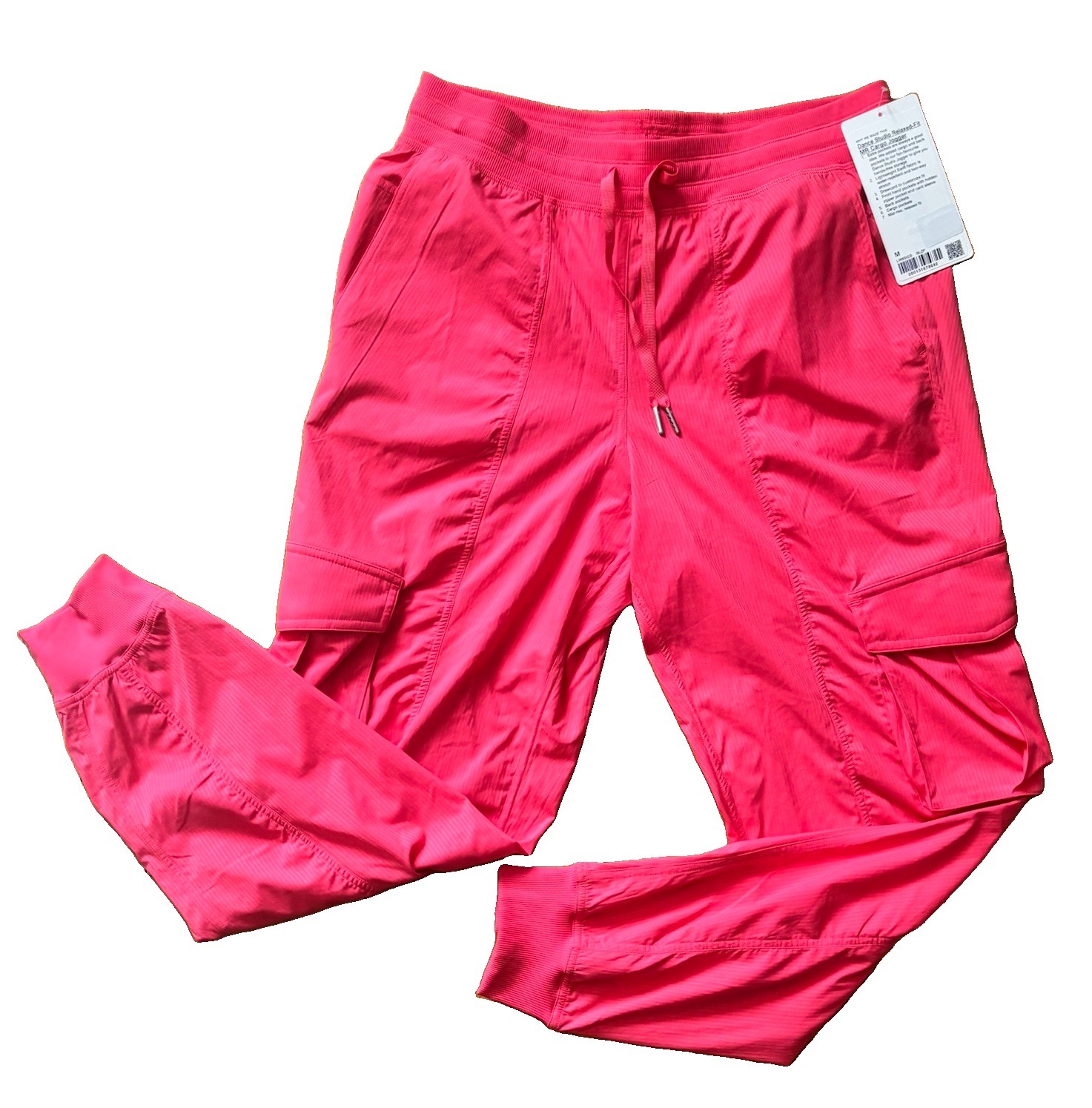 🍒 New! Lululemon Sz M Dance Studio Relaxed Fit MR Cargo Jogger Glaze Pink NWT