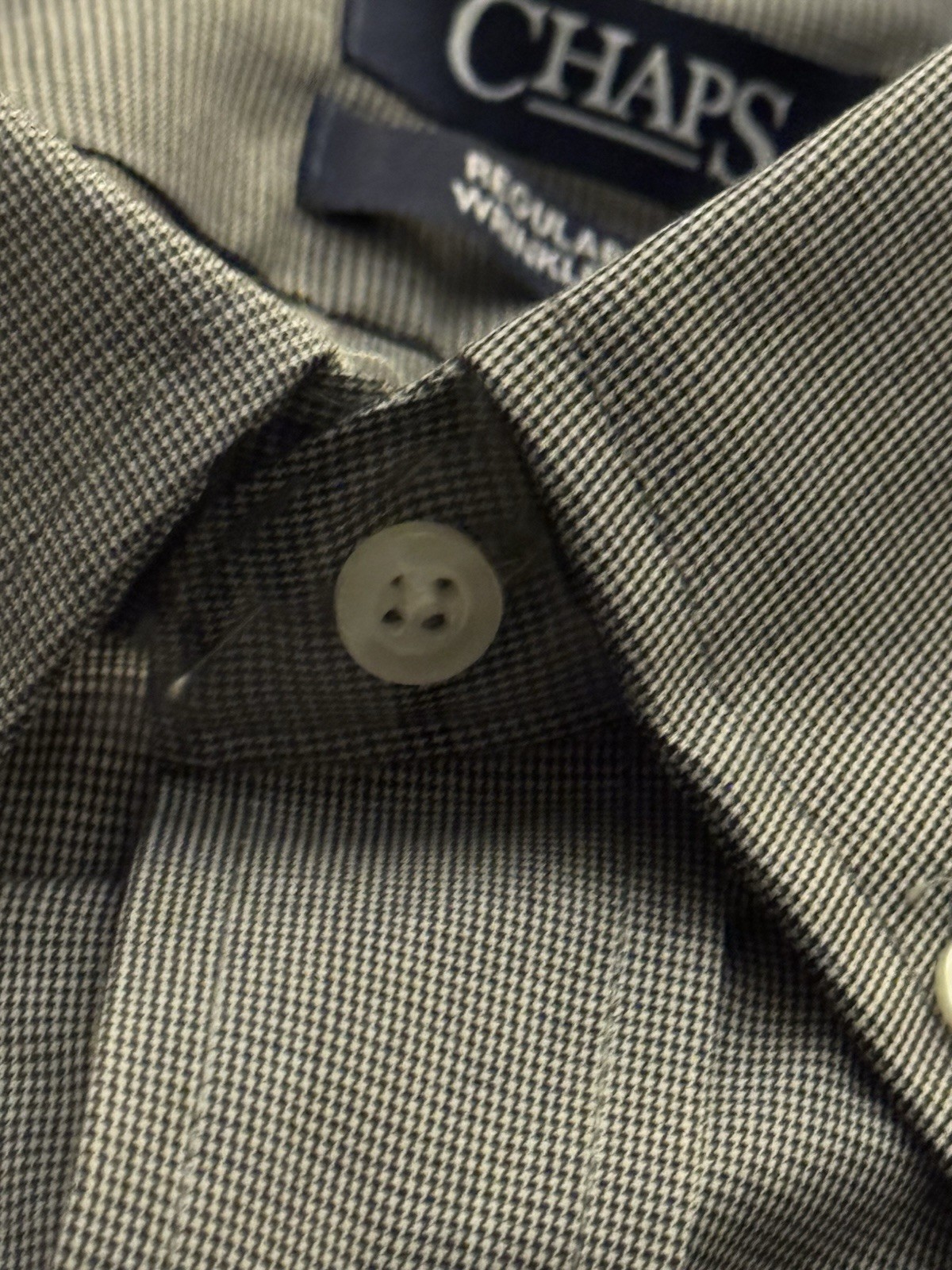 NWT Mens Size 17.5 36/37 Chaps Essentials Wrinkle Free Regular Fit Dress Shirt