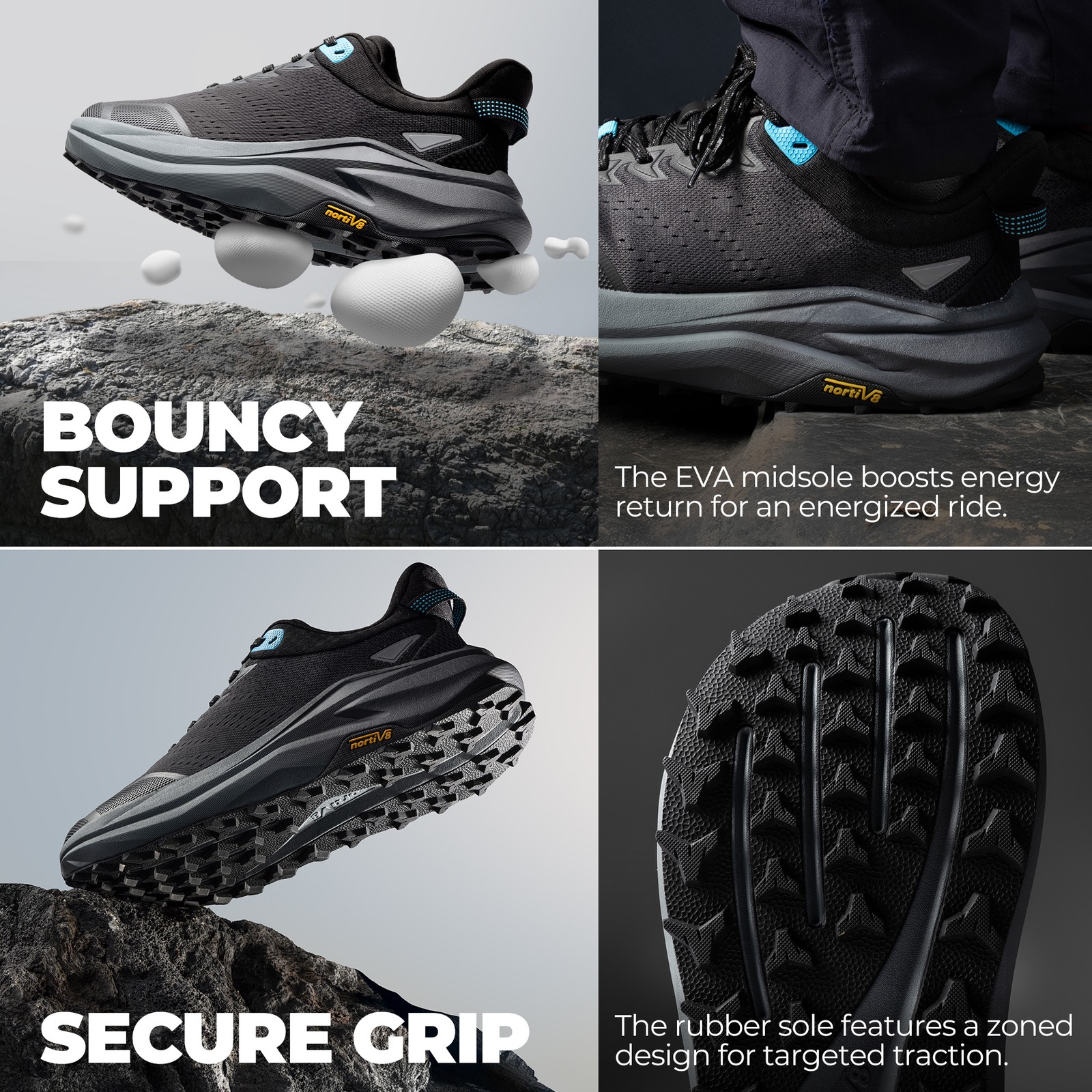 NORTIV 8 Men’s Wide Toe Box Running Shoes Cushion Walking Barefoot Sneakers