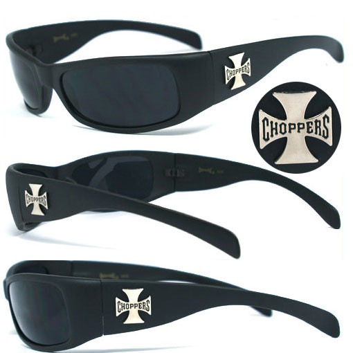 Choppers Mens Motorcycle Sunglasses – Matte Black C11B