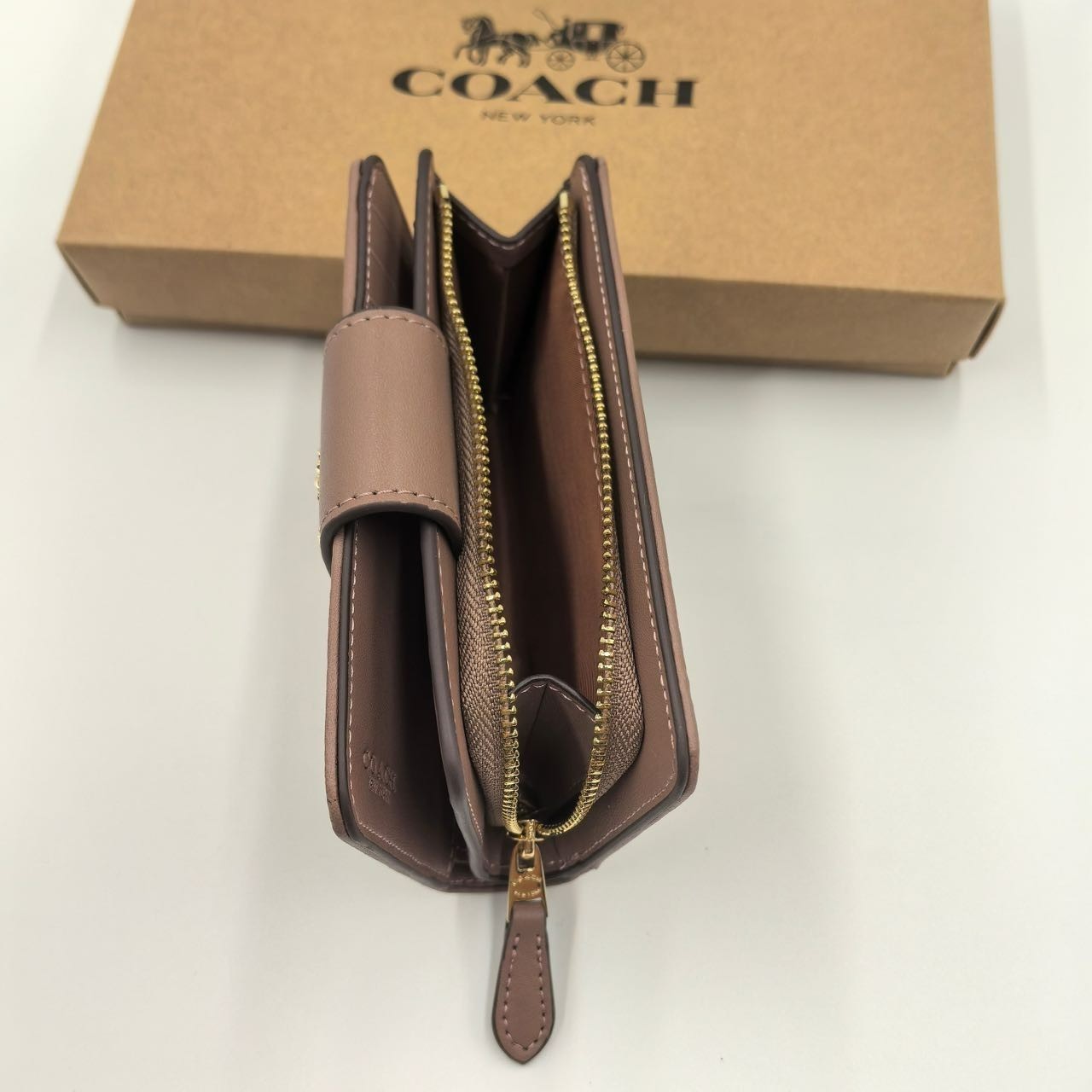 NEW COACH CEC32 Medium Corner Zip Wallet Signature Jacquard w Floral Embroidery