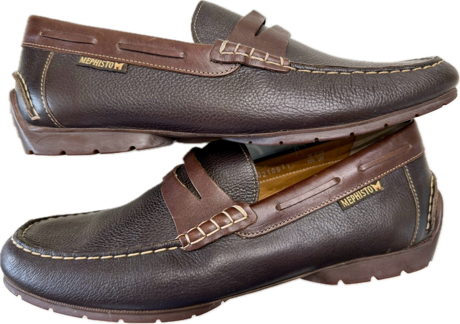 Mephisto Cap Vert Men’s Size 11.5 Brown Penny Loafer Slip On Cool Air Shoes