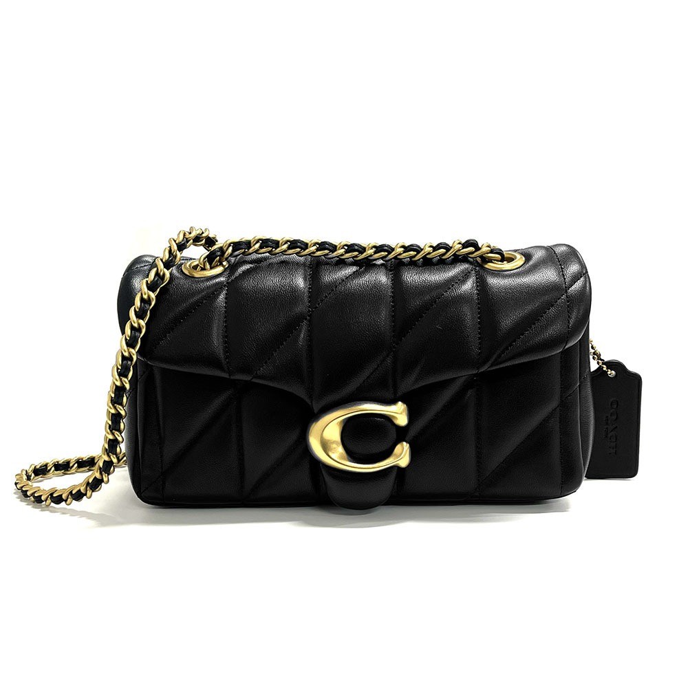 COACH Tabby 20 Quilted Shoulder Bag Nappa Leather Black CP149 Gold outlet