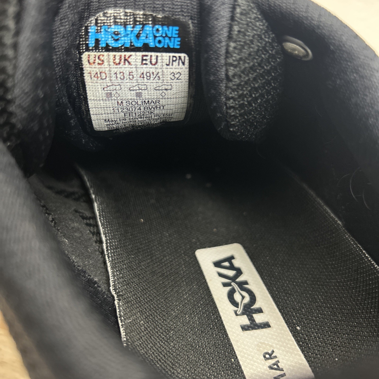 Hoka One One Solimar Shoes Mens Black Size 14 D Running Sneakers Low Top
