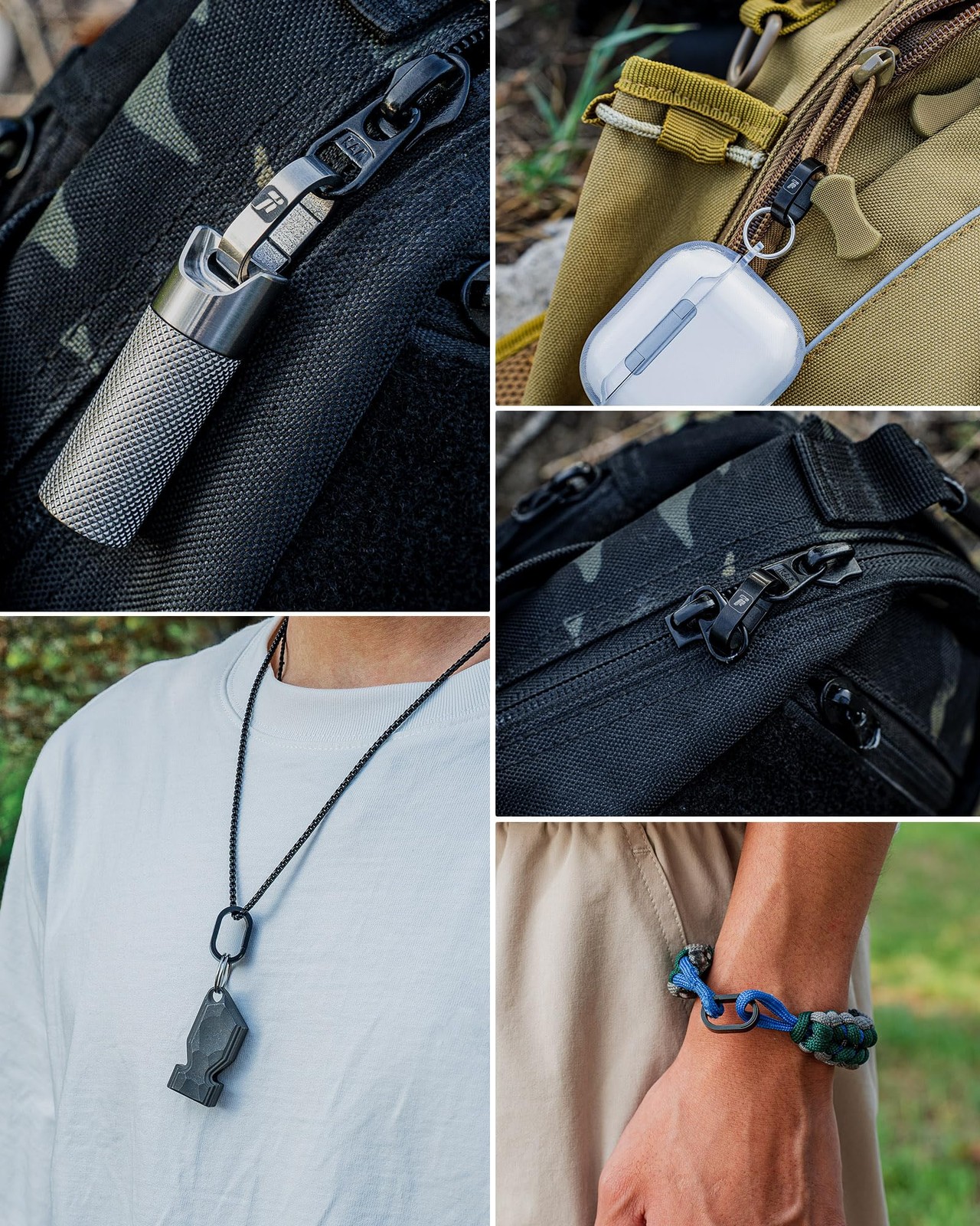 FEGVE Titanium Mini Key Chain Ring with 3 0.86in Titanium Side-Pushing Design…