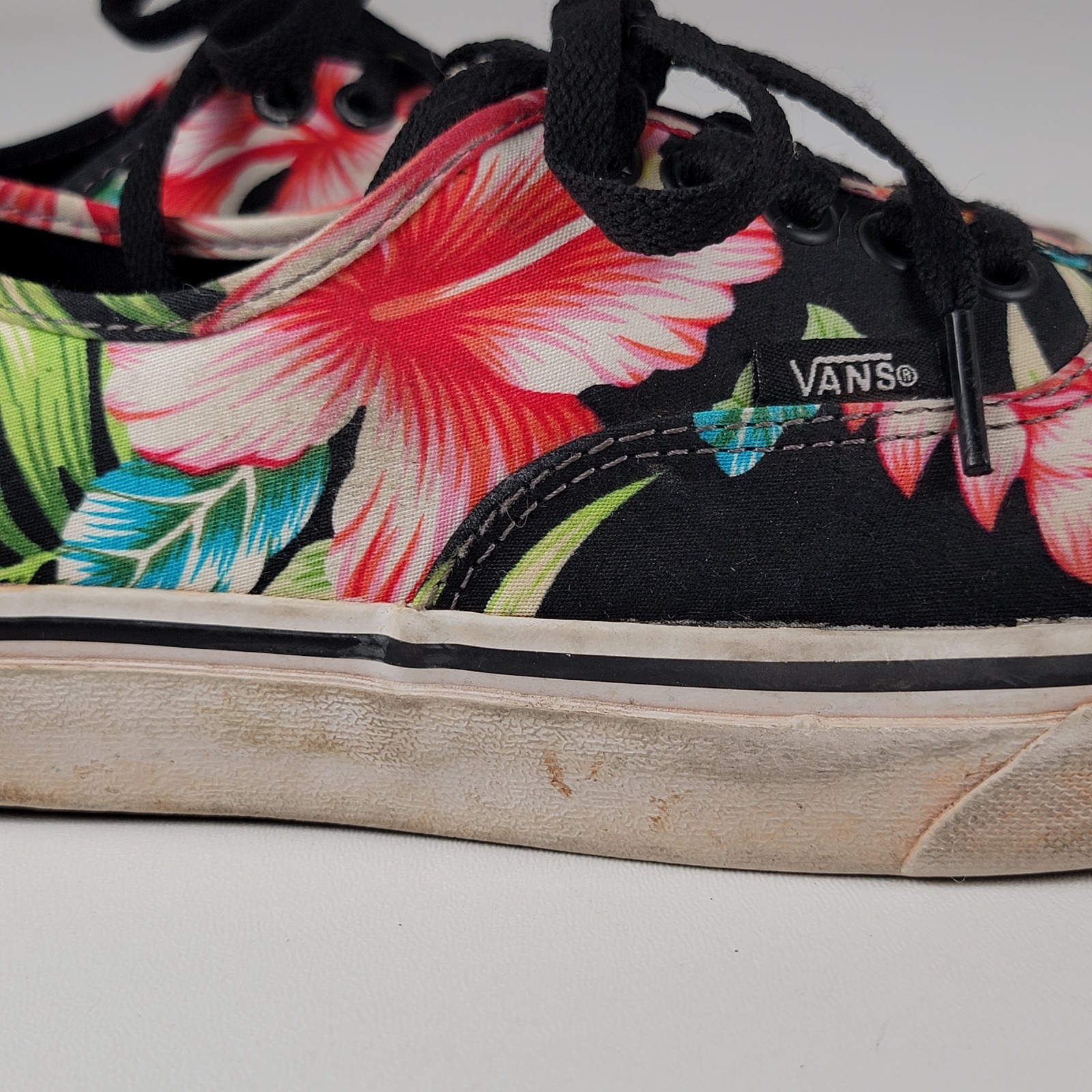 Vans Hawaiian Floral Pattern Skateboarding Shoes Size Men 6.5 Women 8 Low Top