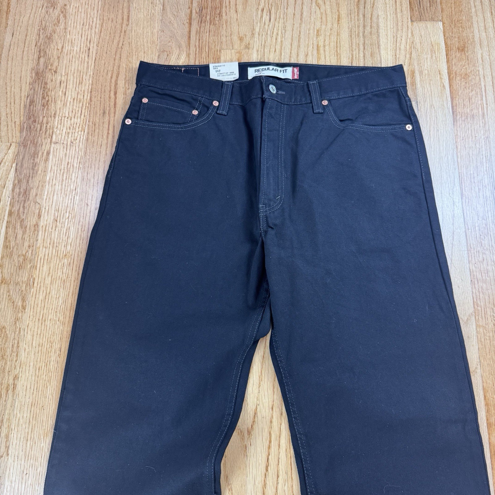 NWT Levis Regular Fit 505 Black Zipper Fly Tagged Sz 36×34