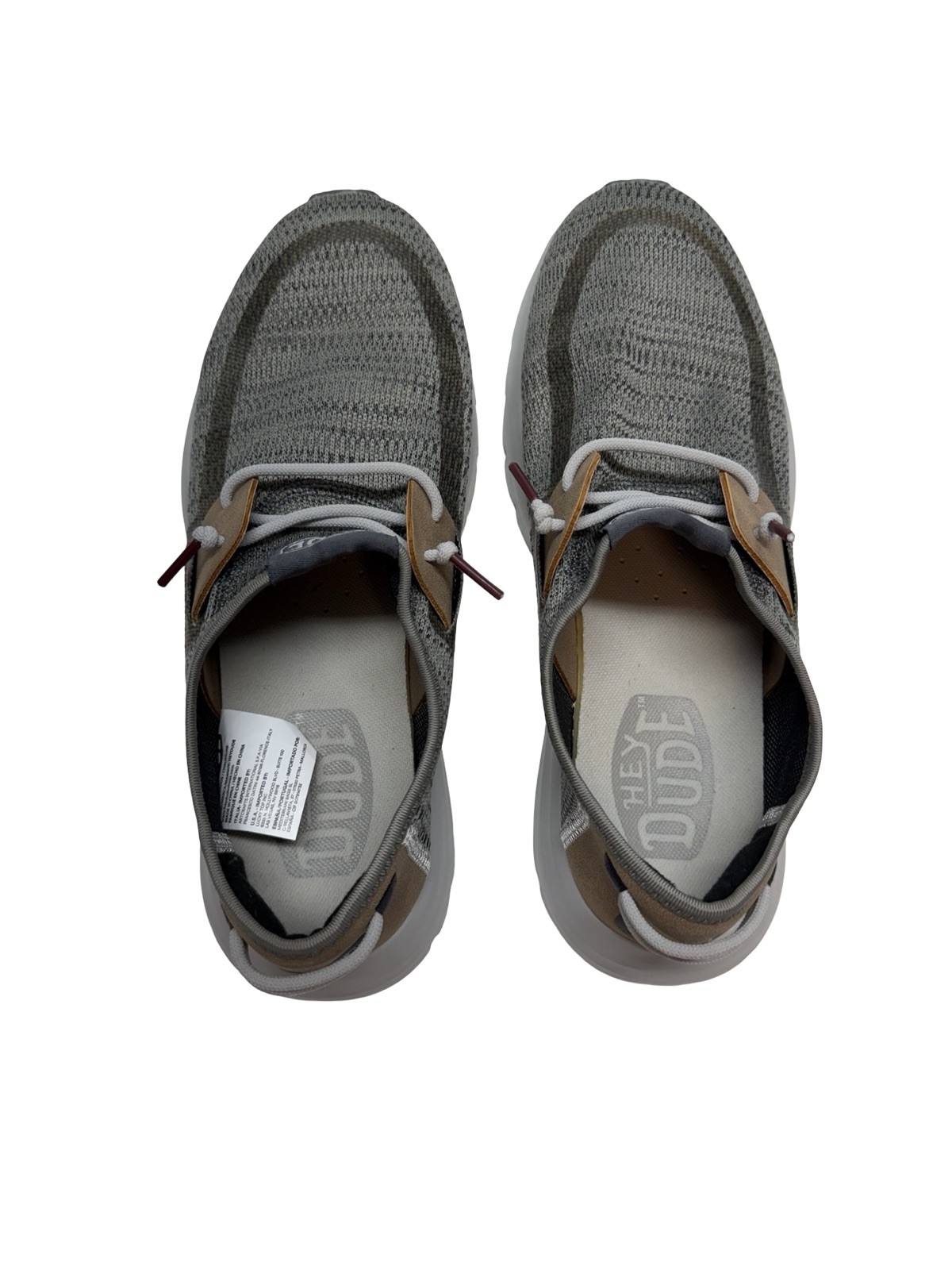 Hey Dude Sirocco M Grey Mix Knit Slip On Sneakers 40140-1LJ Size 8 New No Tags