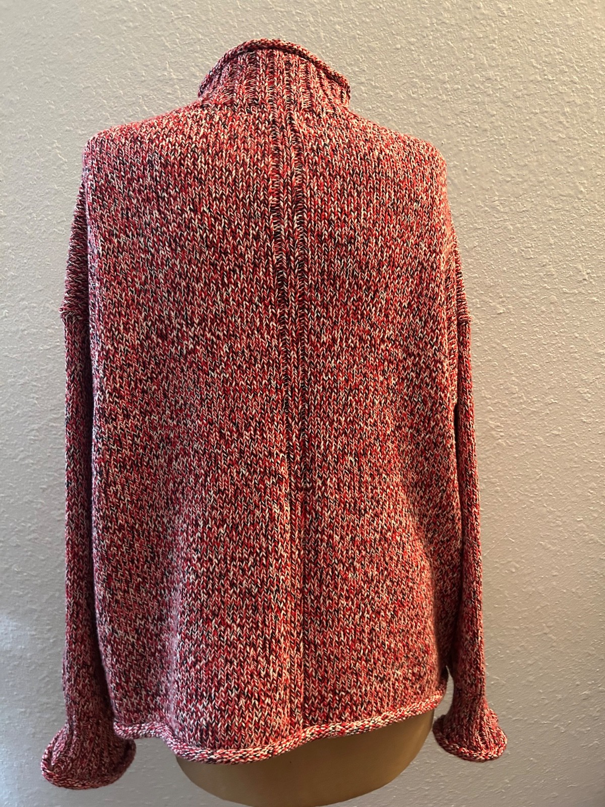 NWOT J.Crew 2025 Marled Rollneck™ Sweater in Red Navy Ivory Small CN250 $98