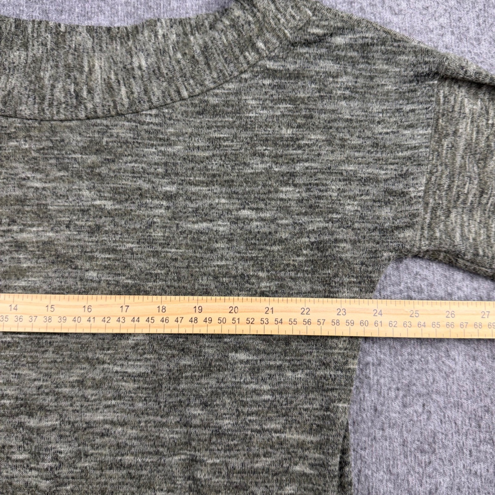 Altar’d State Olive Green Marled Knit Boat Neck Sweater Womens Medium 3/4 Sleeve