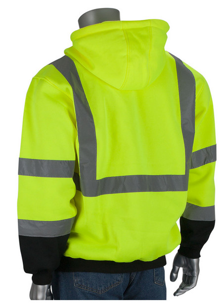 Hi-Vis Hooded Sweatshirt Class 3 Type R – PIP #323-1350B – Size Medium