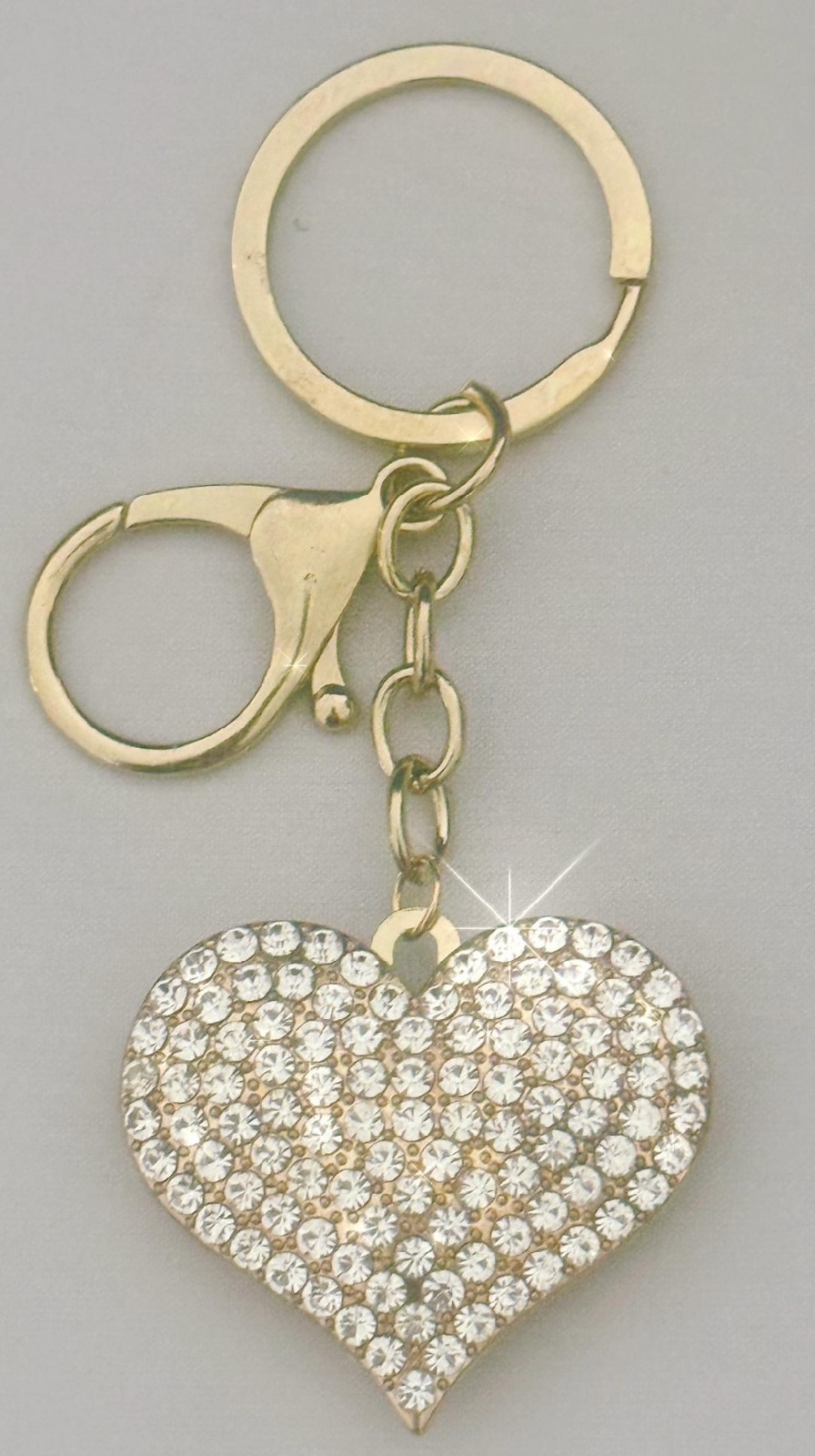 HEART KEY CHAIN SPARKLING CRYSTALS SELECT COLOR FREE USA SHIPPING