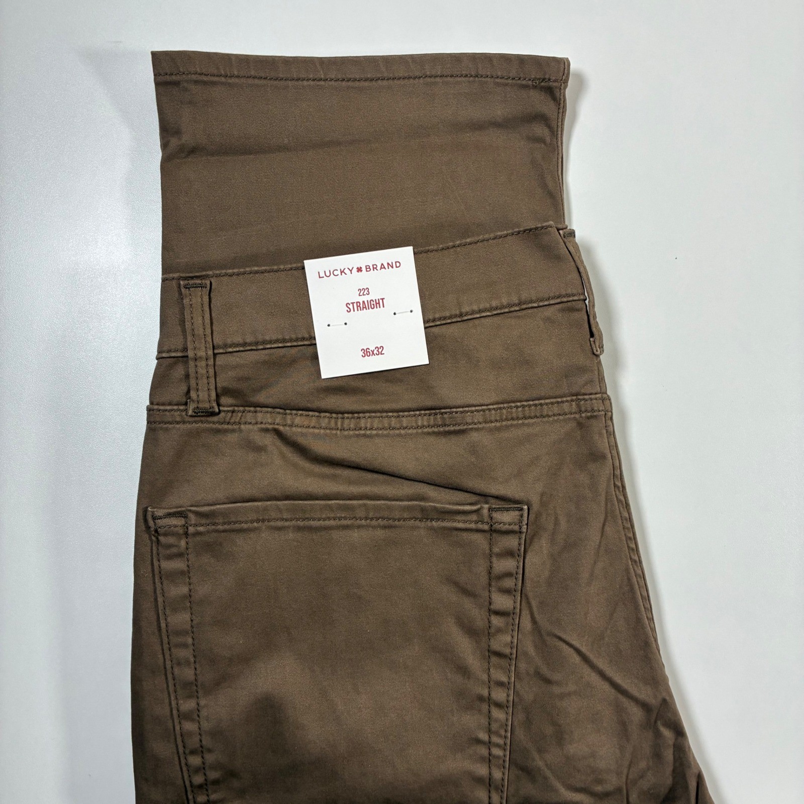 NEW Lucky Brand 223 Straight Pants 36×32 Brown Advanced Stretch 5 Pocket $99