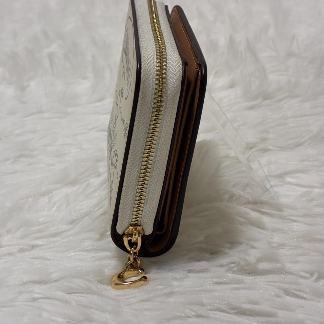 item COACH PEANUTS Snoopy bifold wallet white surfing