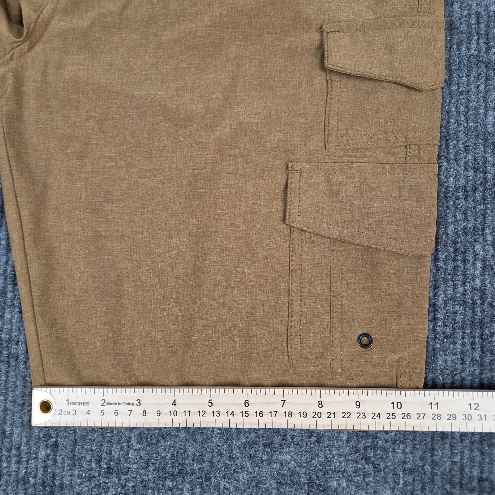 Iron Co Mens Hybrid Cargo Shorts Brown Stretch Quick Dry Hiking Size 32 26843