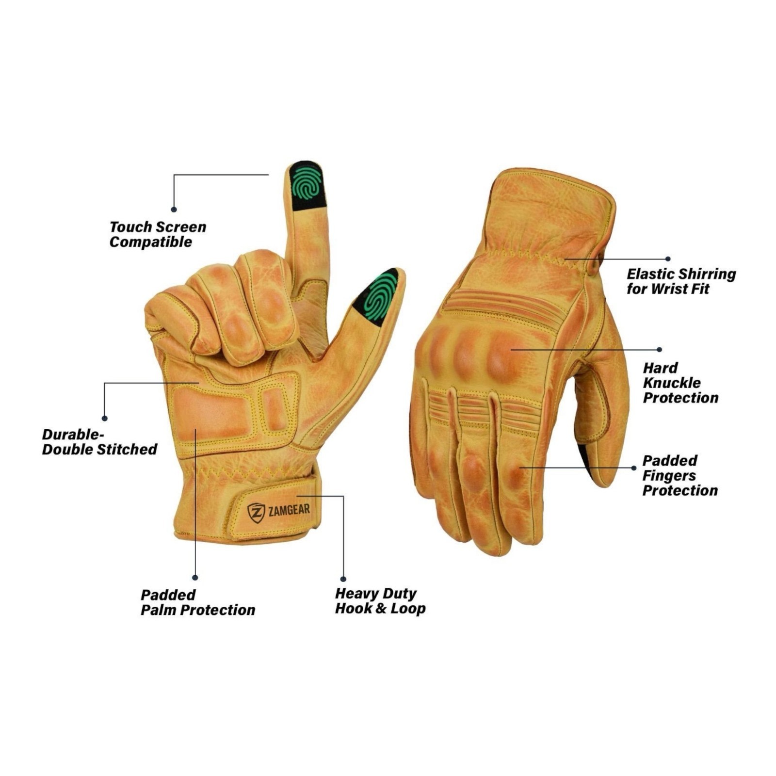 Riding Gloves Summer Motorcycle Leather Protective Touchscreen Biker Armor