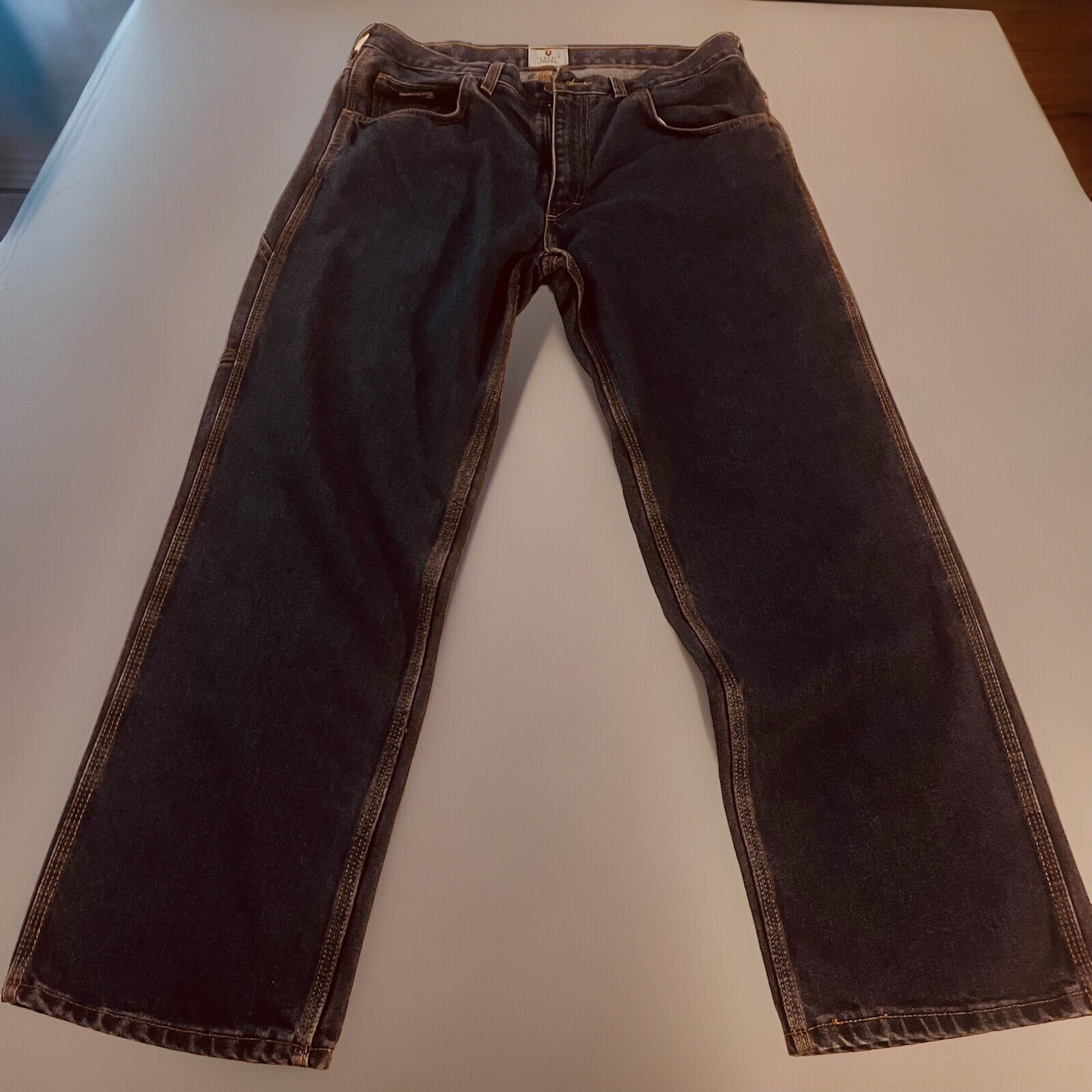 Mens Flame Resistant Jeans Dark Wash Denim Tyndale F290T 35×30 Rare Size NWT