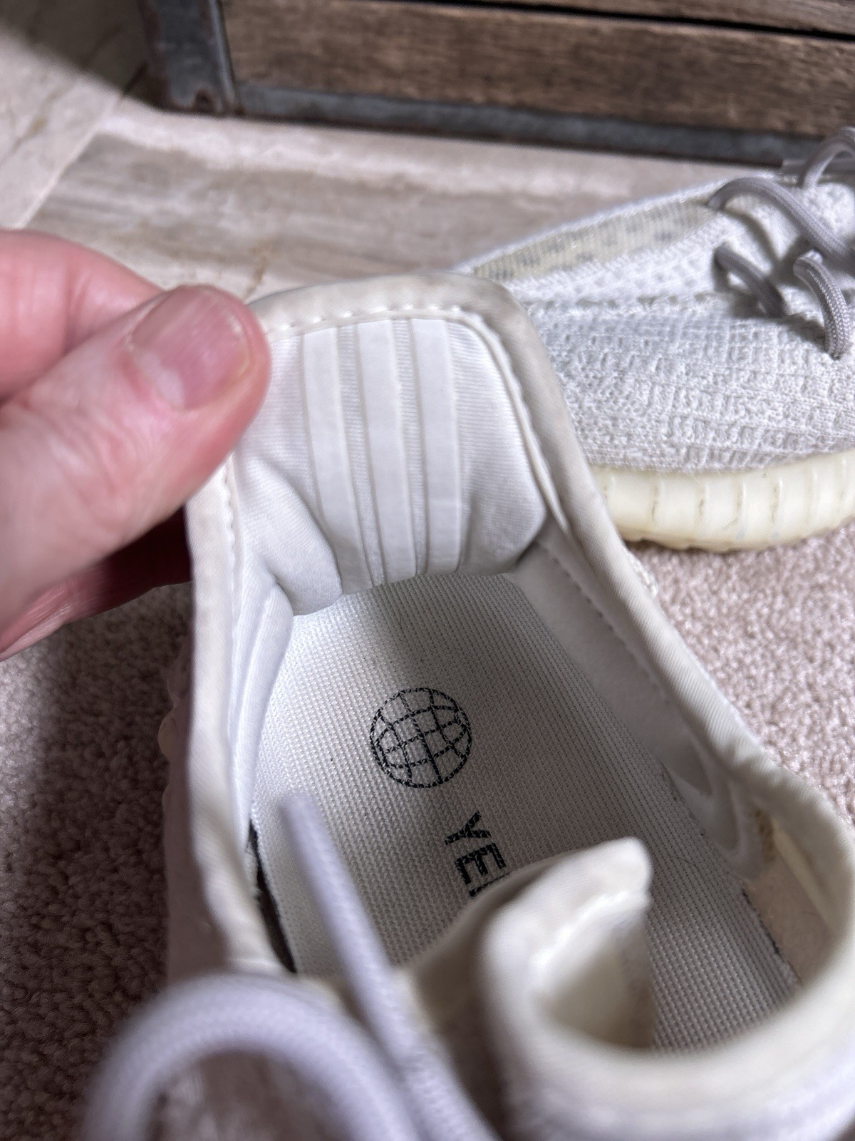 ADIDAS “Yeezy Boost 350 V2” bone white shoes – size 9