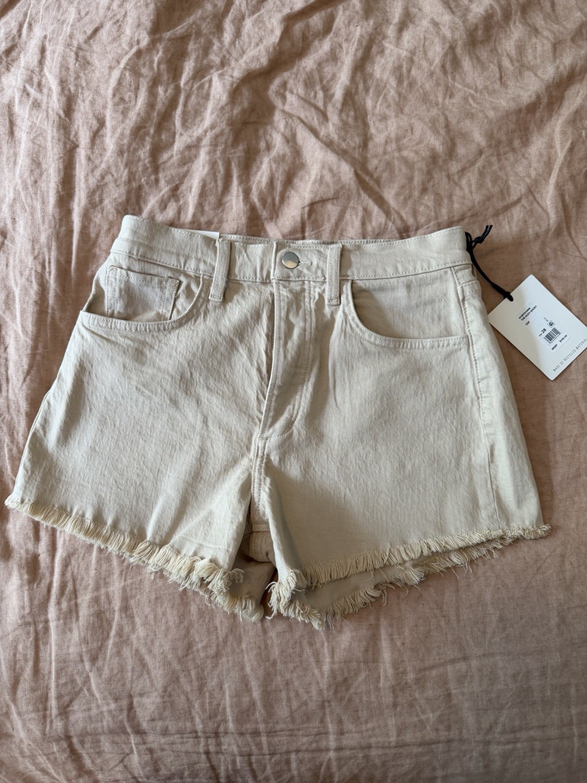 Joe’s Jeans Women’s the Alex High Rise Stretch Denim Shorts, Cream NWT Size 28