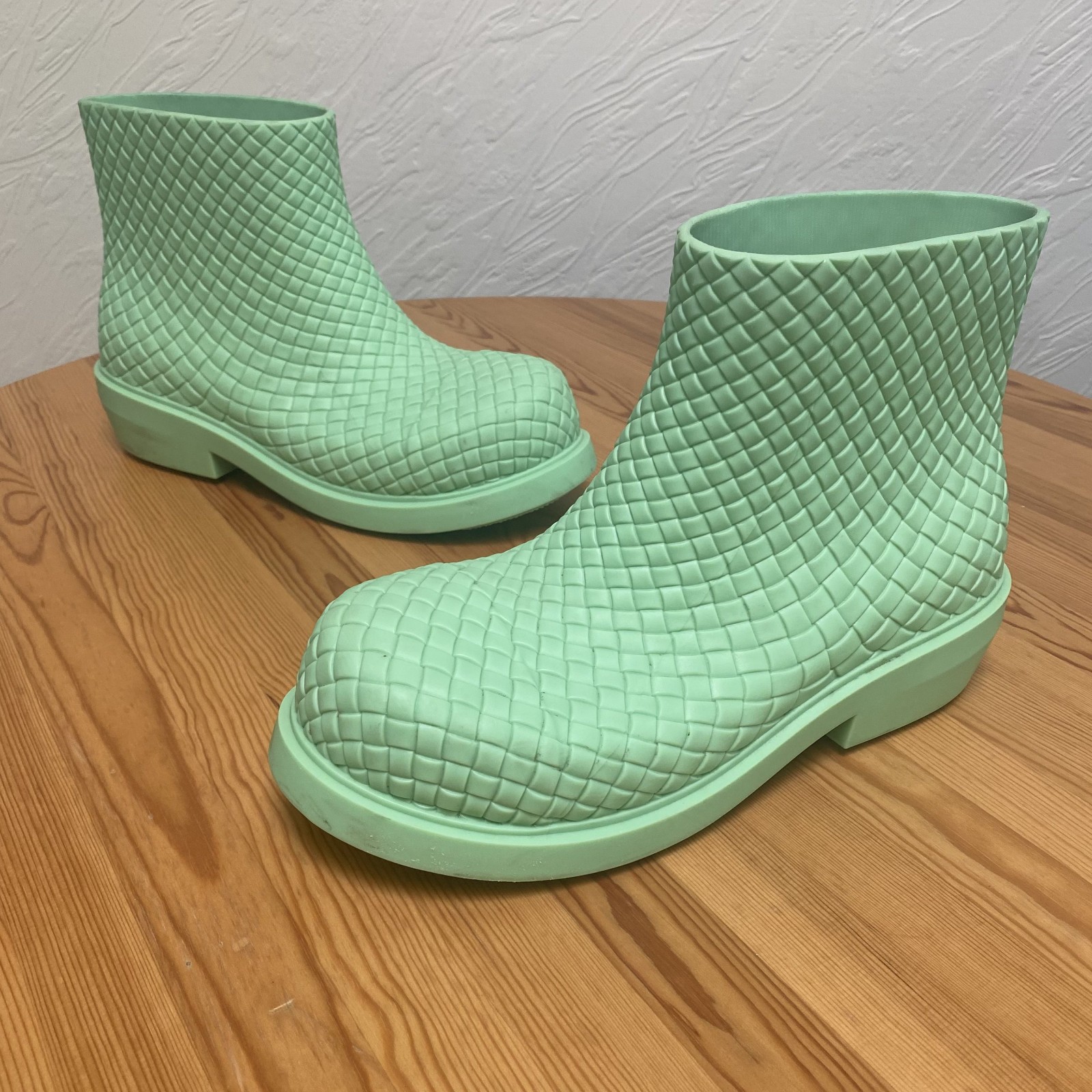 Bottega Veneta Fireman Rubber Puddle Boots Green Mens 43 EU