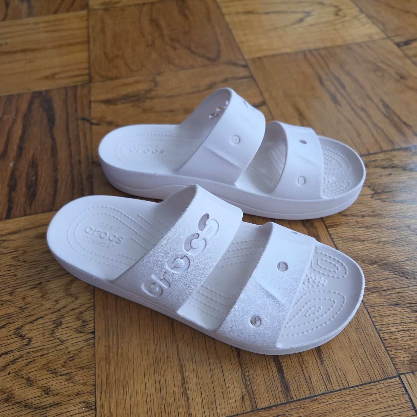Crocs Women’s Baya Platform Sandals Barely Pink W9 Comfort Sandals Slides Beach