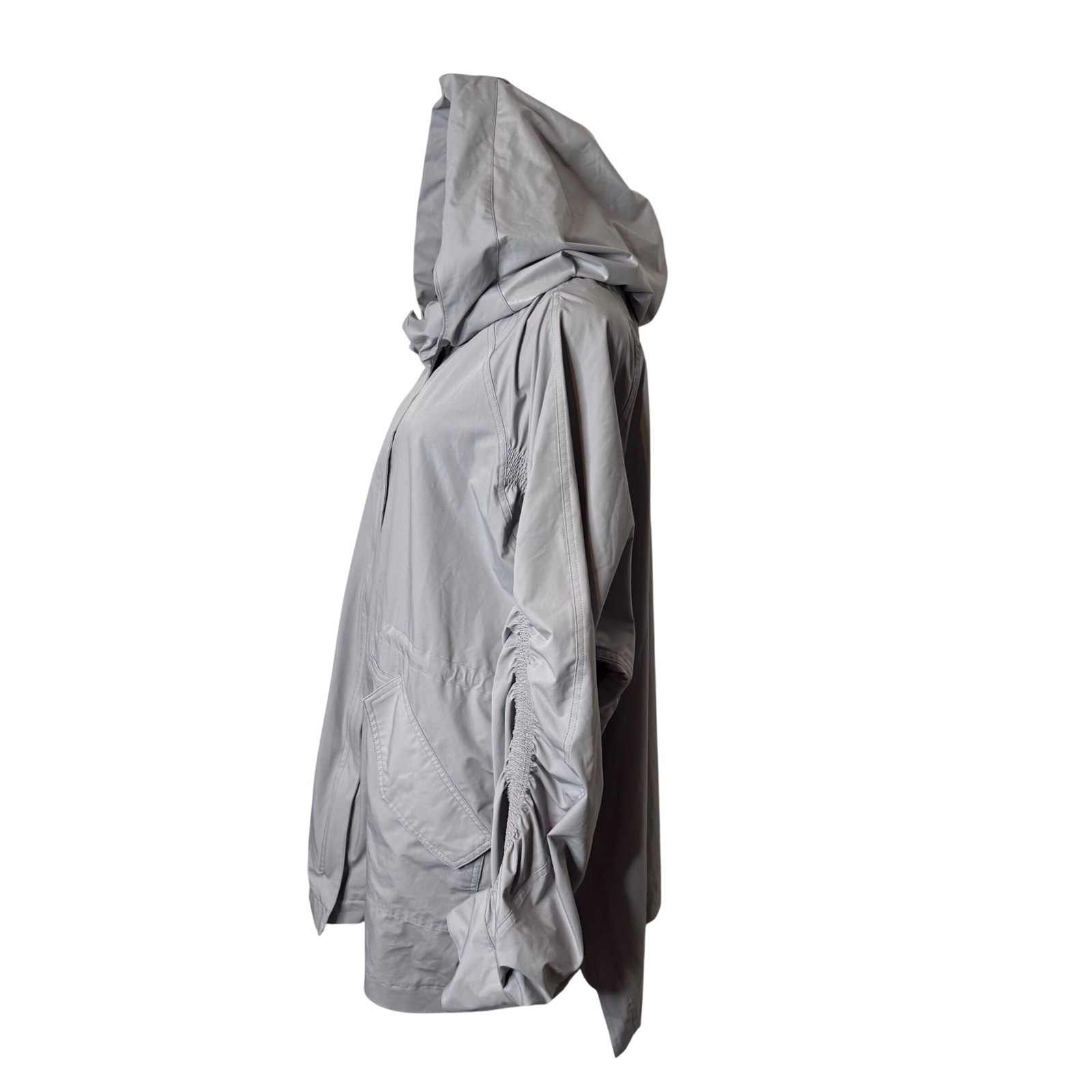 Oversized Water Resistant Hooded Womens Jacket Size M Gray Gorpcore Minimalist