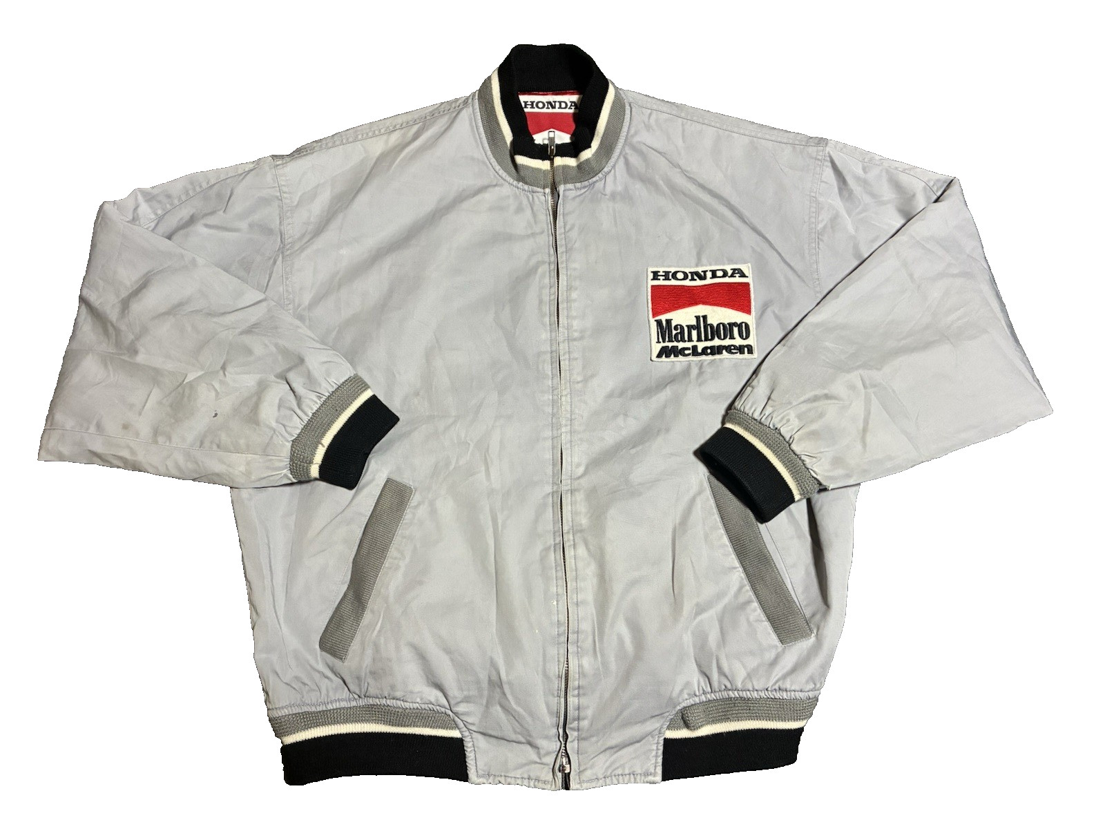 Marlboro McLaren Honda Formula 1 Racing Team Jacket Cotton Size LL Vintage 90s