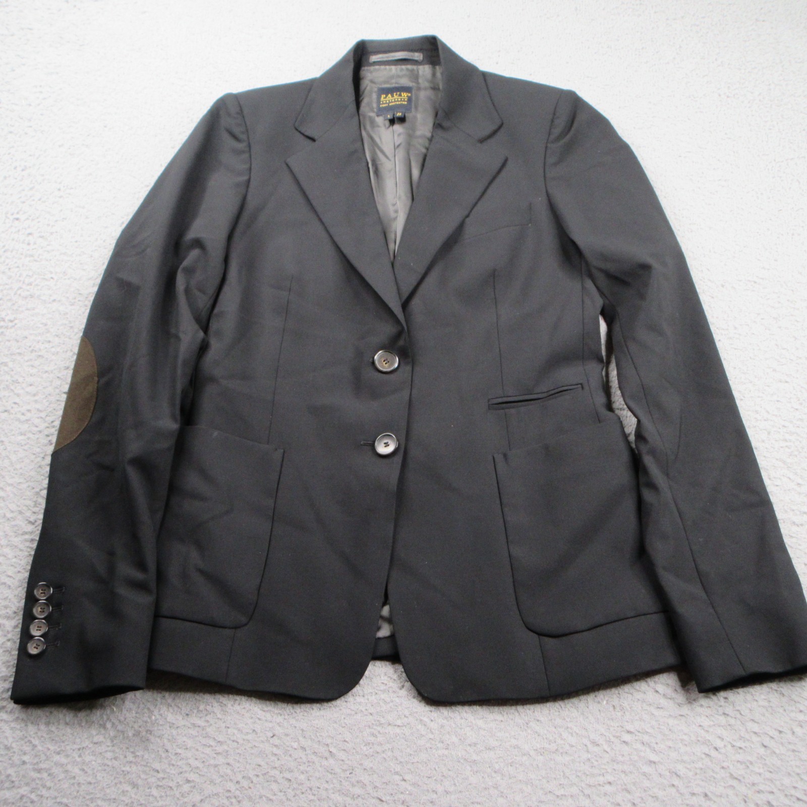 Pauw Amsterdam Blazer Women Size 1 Black Wool Button Up Sport Coat