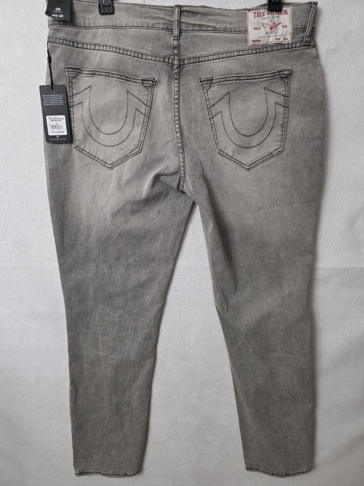 True Religion Geno Sn Slim Style 700387 Gray Silvery Wash Size W38x32L
