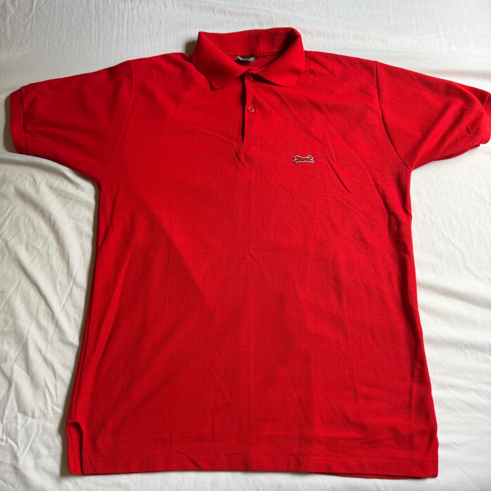 Le Tigre Vintage Mens Large Red Polo Golf Performance Cotton USA Made