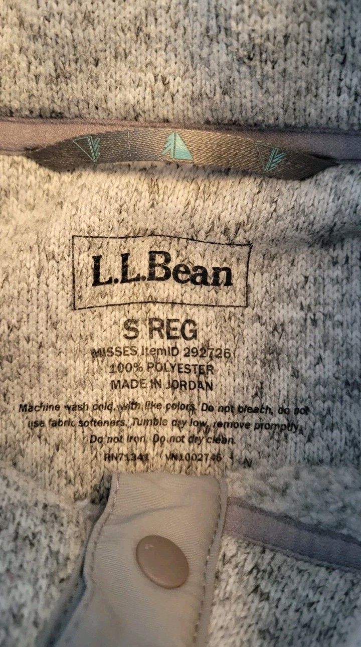 LL Bean Gray 1/4 Snap Pullover Sweatshirt Women’s Regular Small (B16)