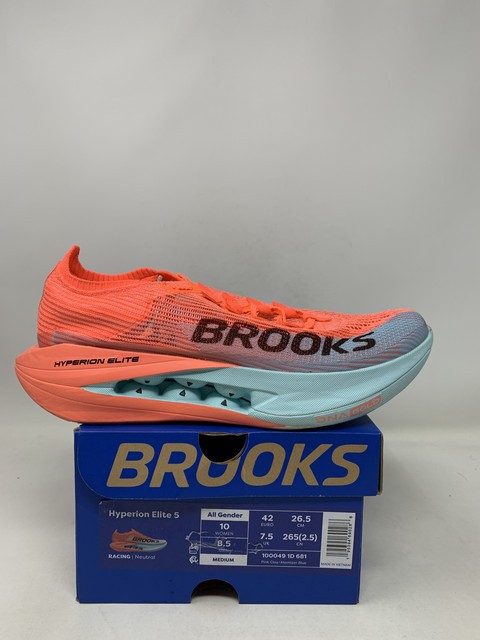 Women’s Brooks Hyperion Elite 5, Pink Clay/Atomizer Blue, 10 B Medium US