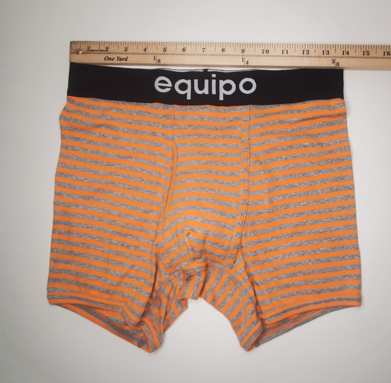 Equipo Boxer Briefs Orange & Gray Stripes Medium 100% Cotton NWOT
