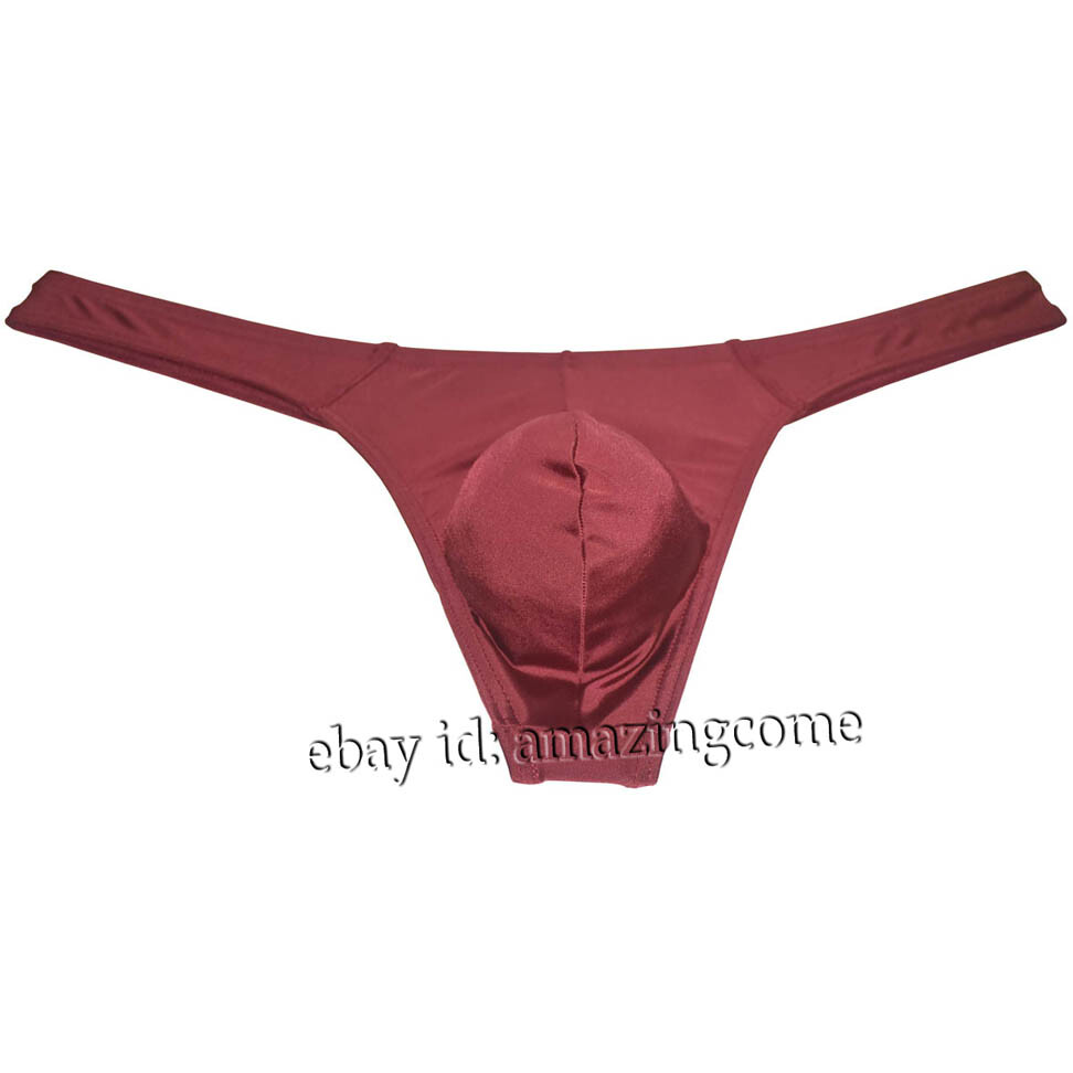 3PCS Men’s Low-rise Shine Thong Underwear Bulge Pouch Bikini G-string Underpants