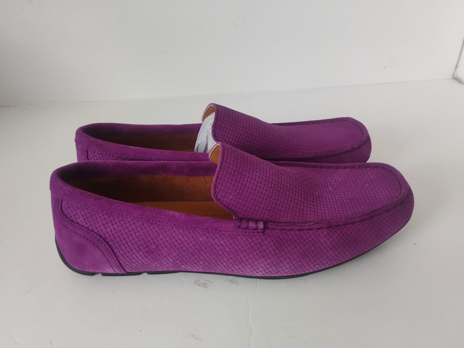 Alfani Men’s Kendric Suede Slip Ons Textured Plum Color Size 9.5 M- New In Box