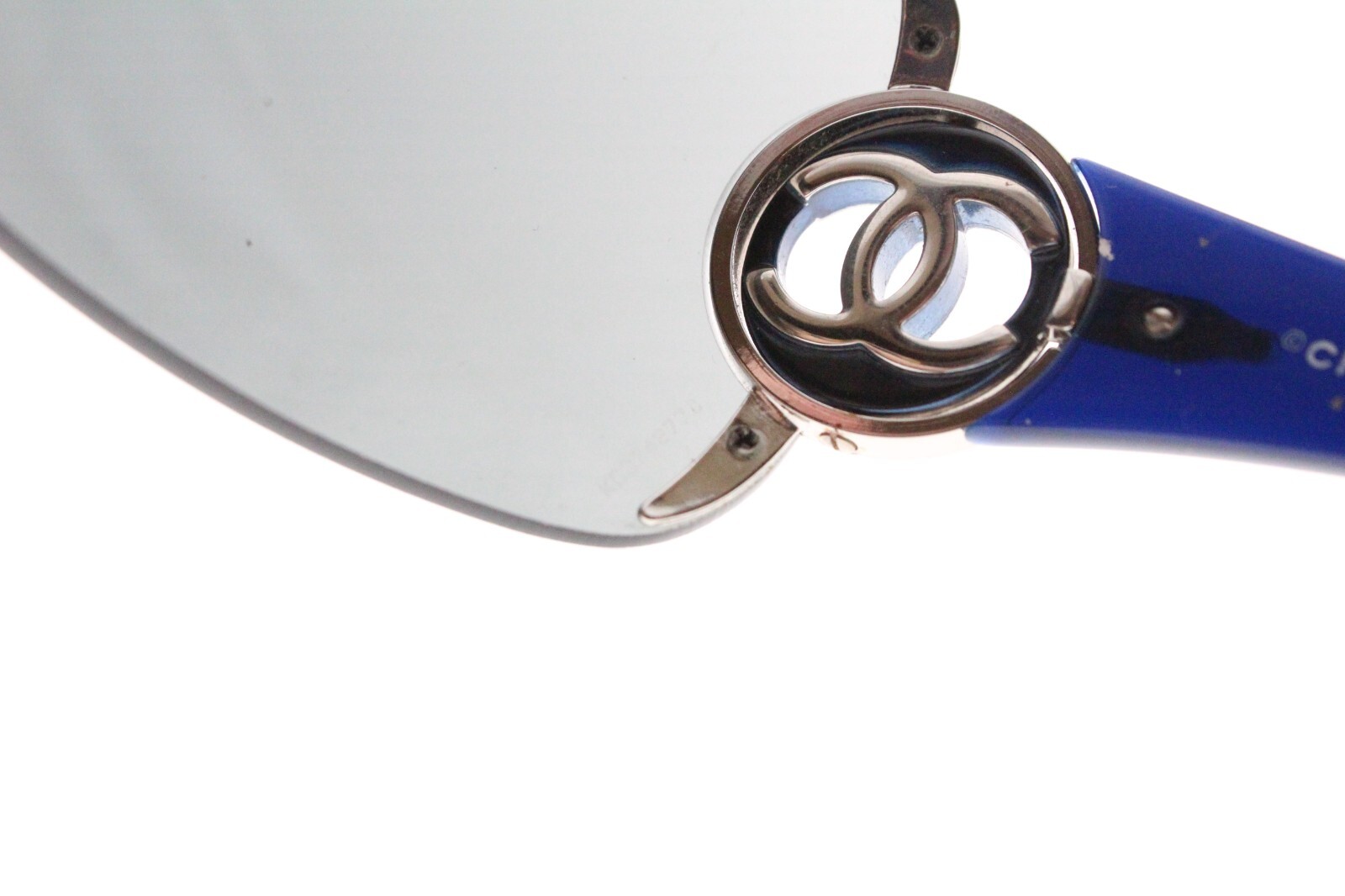 CHANEL Sunglasses AUTHENTIC Mask 4145 c. 351/87 Blue Silver 115 mm Italy